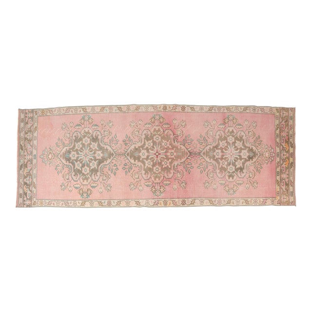 Low Pile Vintage Pink Runner For Sale