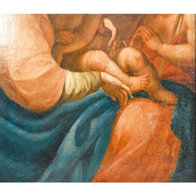 Mary, Jesus, and John the Baptist, Early 19th Century, Oil Painting on Canvas For Sale - Image 6 of 14