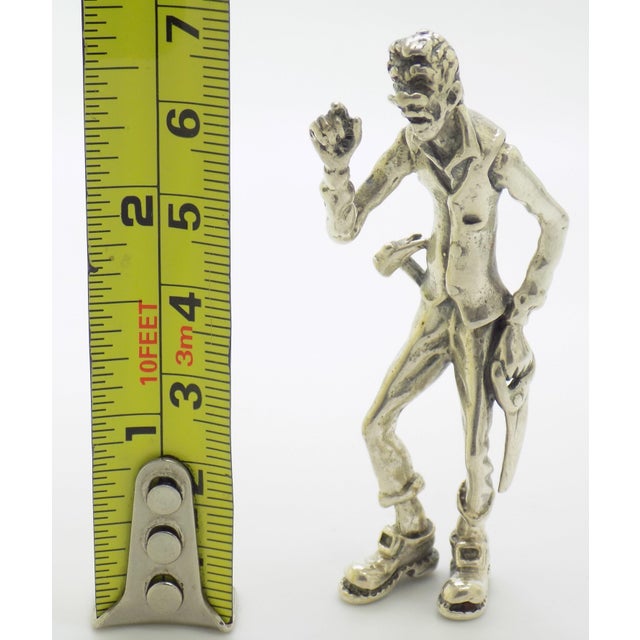 Vintage Italian Handmade Genuine Silver Handyman Carpenter Figurine From Tuscany For Sale - Image 16 of 16