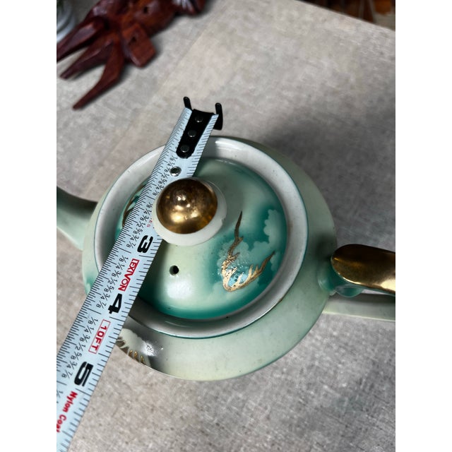 1970s Vintage Asian Style Ceramic Teapot For Sale - Image 5 of 11