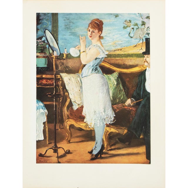 An excellent reproduction full-color print after painting "Nana" (1877) by Manet. Comes from an art folio published and...
