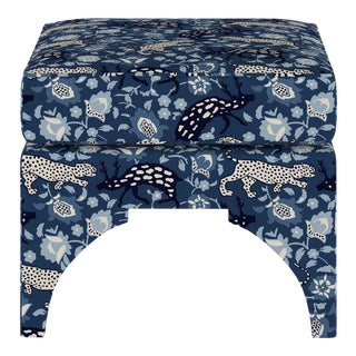 Ottoman, Leopard Blue For Sale