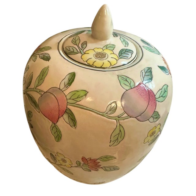 Vintage Chinoiserie Lidded Ginger Jar For Sale - Image 9 of 12