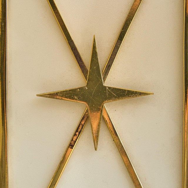 Pair of French Brass Starburst Motif Sconces, 1950s For Sale - Image 4 of 11