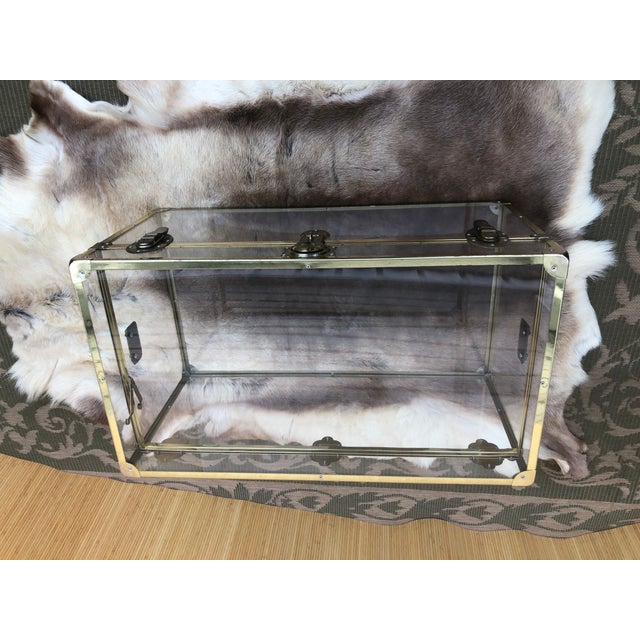 1970’s Lucite Steamer Trunk Brass Hardware & Aluminum Rivets for Solid