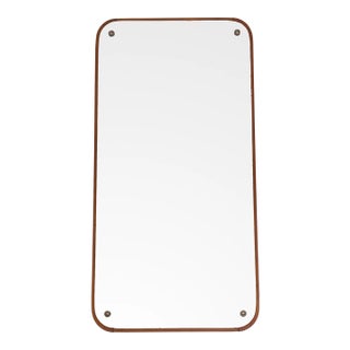 Mid-Century Modern Danish Design Rectangular Wood Framing Wall Mirror, 1960s For Sale