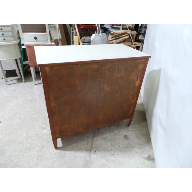 Antique White Gustavian Style Deep Drawer 3 Drawer Chest of Drawers For Sale - Image 8 of 11