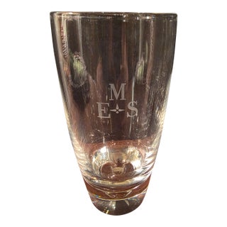 1980s Steuben Glass Tumblers Monogramed - Set of 10 For Sale