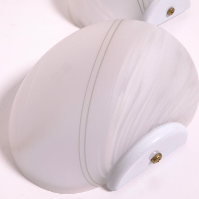 White Murano Glass Wall Lights with Tone-on-Tone, 1970s, Set of 2 For Sale - Image 13 of 18