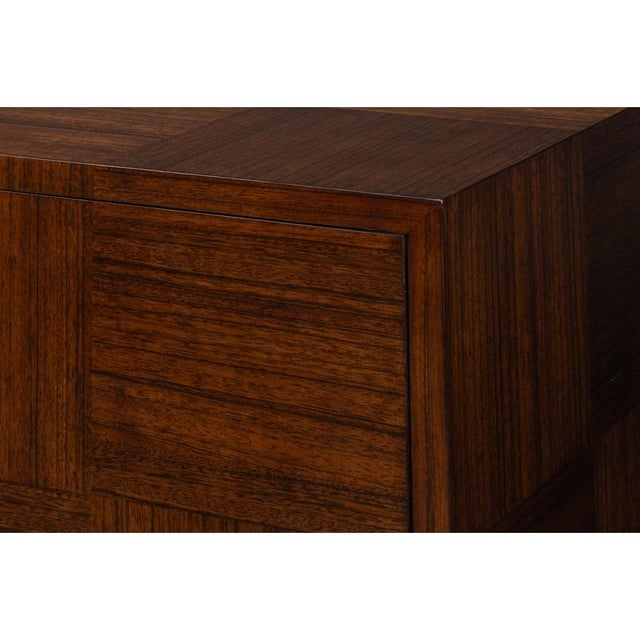 Contemporary Parquet Sideboard, 86" - Warm Brown Walnut with Square Brass-Tone Pulls For Sale - Image 10 of 12