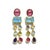 Bochic “Orient” Vintage Ruby & Multi gem Cascading Earrings Set 18K Gold&Silver For Sale In New York - Image 6 of 7
