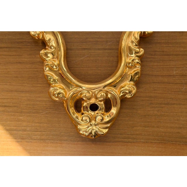 Italian Hollywood Regency Rococo Gilt Ceramic Wall Mirror Frame For Sale - Image 12 of 13