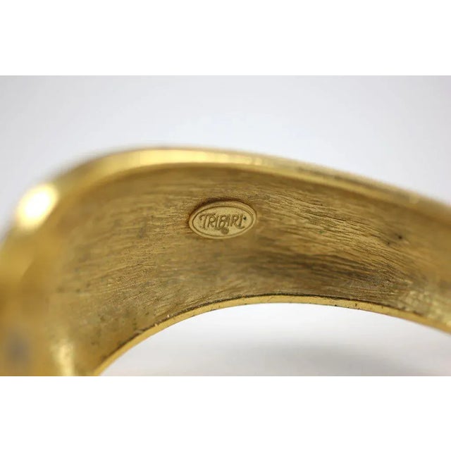 1970s Goldtone Clamp Bracelet For Sale - Image 10 of 11