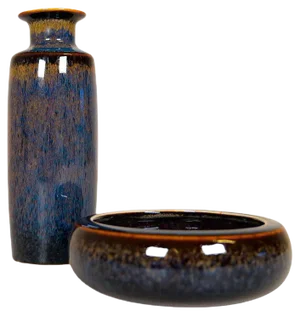 Mid-Century Bowl and Vase by Carl-Harry Stålhane for Rörstrand, Sweden, 1950s, Set of 2