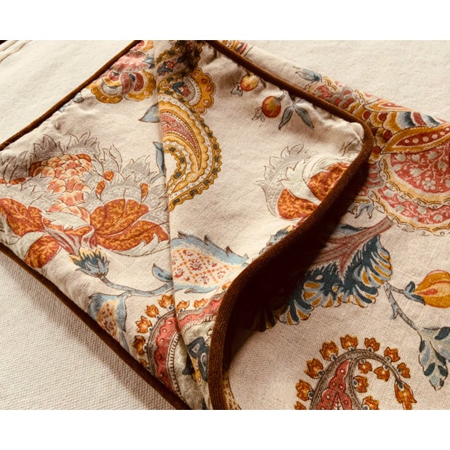 …This exquisite bespoke pillow cover showcases a stunning 16th-century Jacobean tapestry-inspired floral design, rendered...
