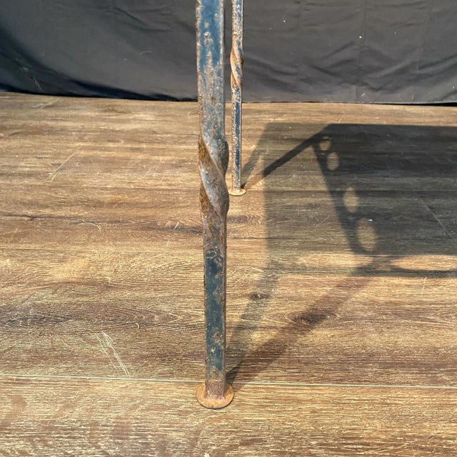 Yellow 18th Century Tile Top Side, Accent or Coffee Table With Later Iron Base For Sale - Image 8 of 8