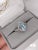 Blue 1.8ct Aquamarine Ring with Earth Mined Diamonds in Solid 14k Gold Oval 9x7mm For Sale - Image 8 of 8