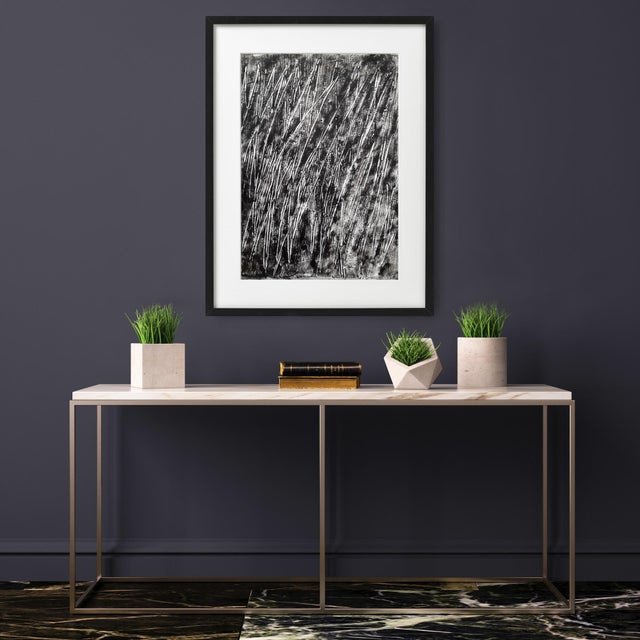 Black and White Abstract Original Oil Painting. Oil on canvas grain Fine Art paper. Original artwork by Diane Grant....