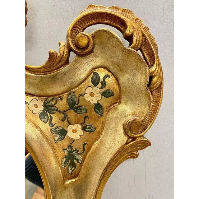 1990s Gold Leaf Paint Decorated Shell Form Wall or Console Mirror For Sale - Image 5 of 9