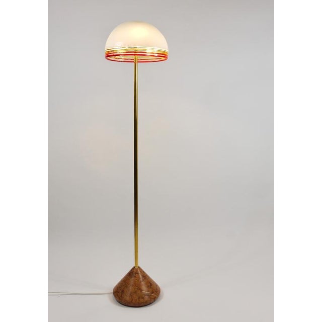 Roberto Pamio Febo Floor Lamp in Marble, Brass & Murano Glass attributed to Leucos, Italy, 1970s For Sale - Image 10 of 18
