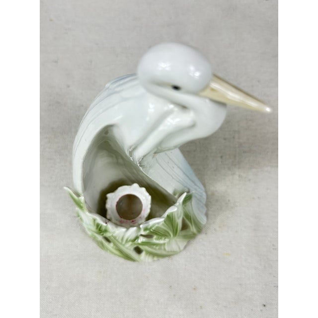 White Vintage Crane Candle Holders For Sale - Image 8 of 12