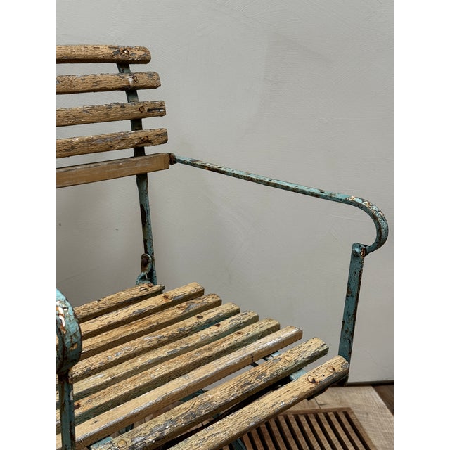 Wood Classic Vintage French Bistro Chairs - a Pair For Sale - Image 7 of 15