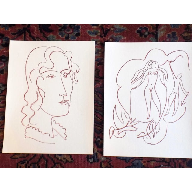This set of three (3) lithographs (not offset )by Henri Matisse (France 1869 - 1954) depict abstracted modernist female...