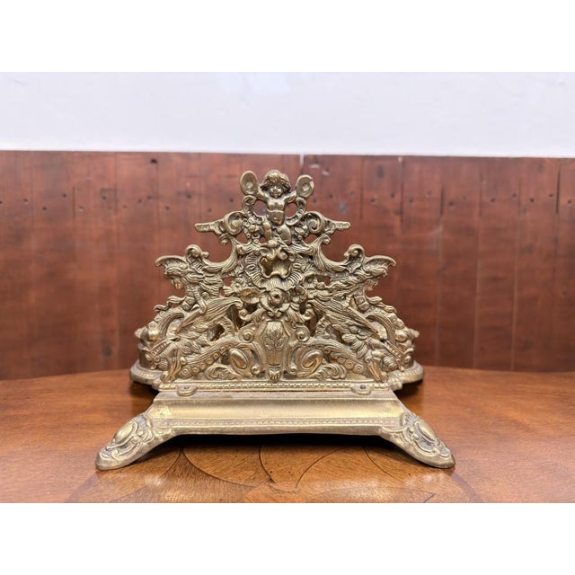 Metal Brass Inkwell with Letter Holder and Stamp Box, Set of 2 For Sale - Image 7 of 13