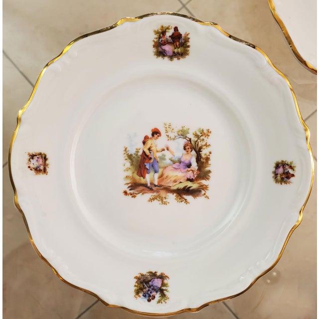 Rococo Mid 20th Century Porcelain - c.t. Tielsch Walbrzych (Poland) - 5 Plates For Sale - Image 3 of 12