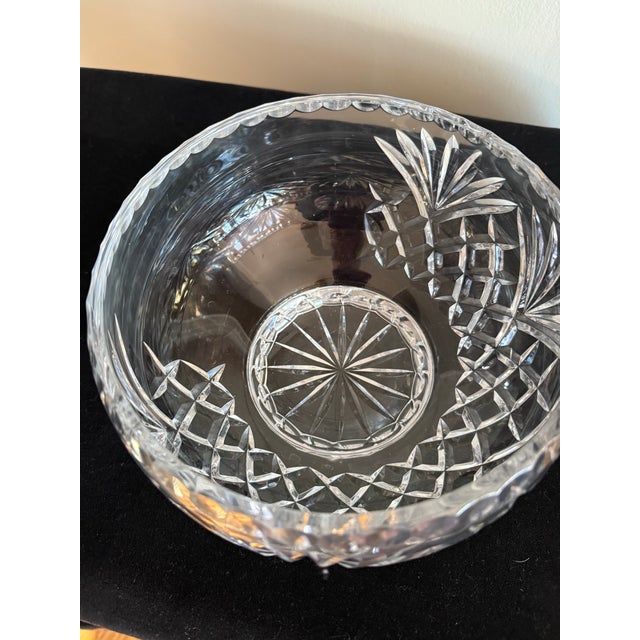 Vintage Waterford Style, Essex by Crystal Clear Footed Hand Cut Crystal Rose Bowl For Sale In New York - Image 6 of 8