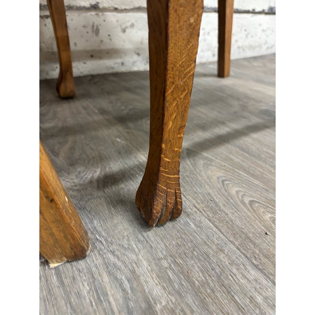 Antique Mission Arts and Crafts Tiger Oak Dining Chairs - Pair For Sale - Image 9 of 11