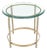 Occasional 3/4" Thick Round Glass Top Brass Faux Bamboo Base Side End Lamp Table For Sale