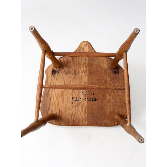 Brown Vintage Brace-Back Windsor Dining Chair For Sale - Image 8 of 11