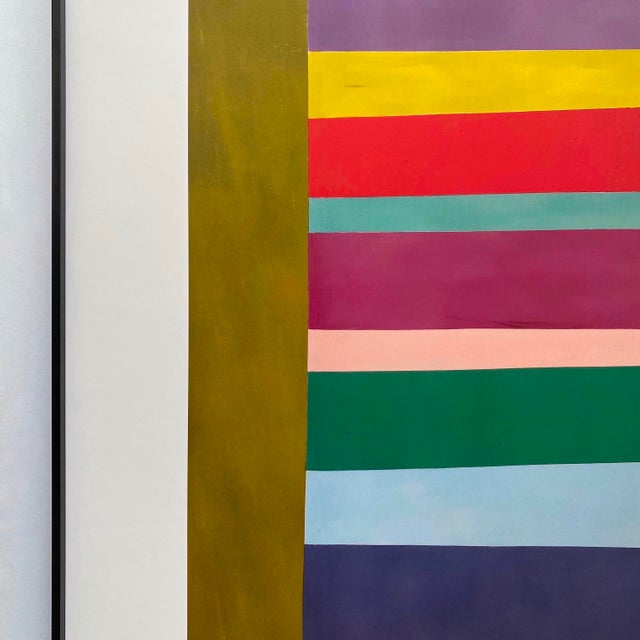 Jack Bush Estate Vintage Modernist Lithograph Print Framed Abstract Expressionist Museum Poster " Tall Spread " 1966 For Sale In Kansas City - Image 6 of 15