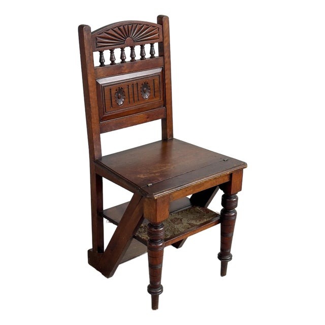 Antique Metamorphic Chair Library Steps For Sale