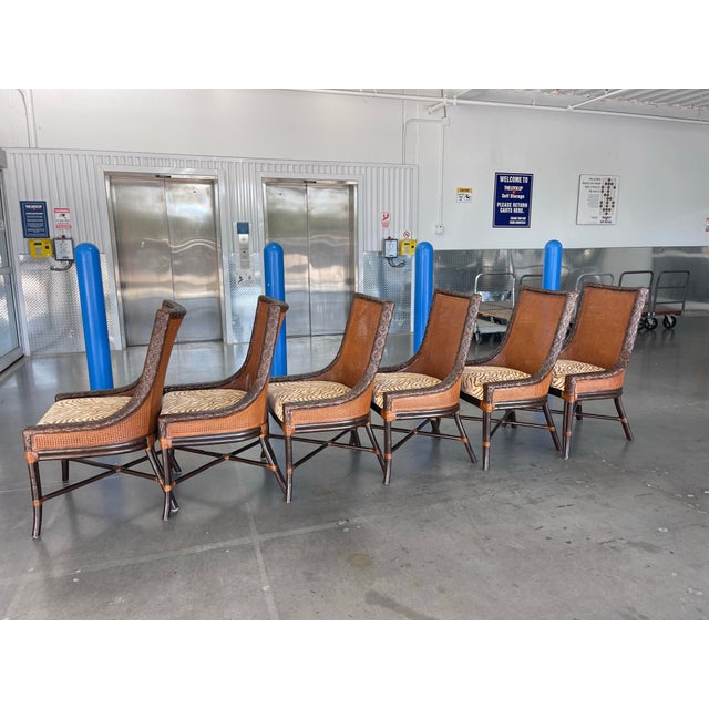 Palm Beach Double Cane Rattan Dining Chairs by Artistica, Set of 6 | Naples Style For Sale In Naples, FL - Image 6 of 12