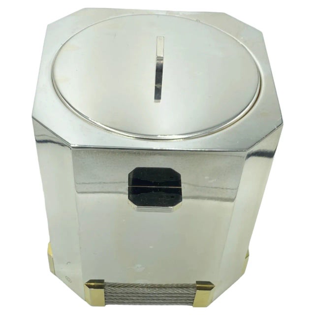 Vintage Gucci Silverplate Ice Bucket Mid Century Modern Barware Italy For Sale - Image 12 of 13