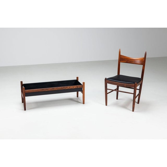 Metal Large Planter in Rosewood by Hugo Frandsen for Spottrup, Denmark, 1960 For Sale - Image 7 of 13