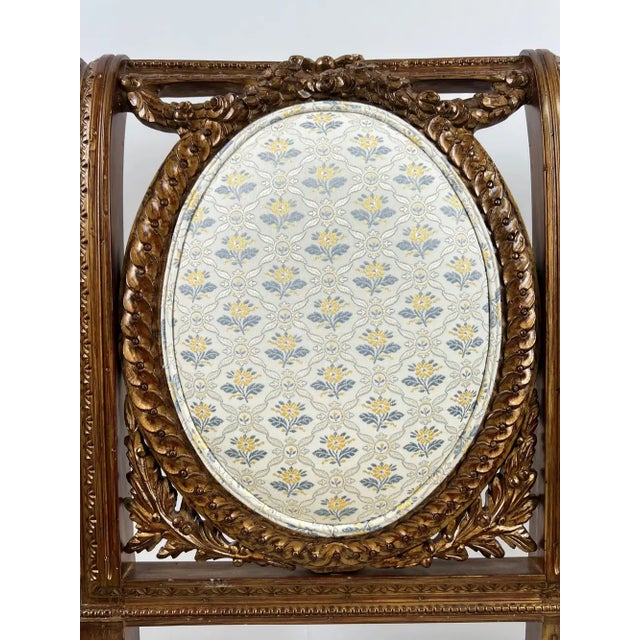 Vintage French Louis XVI Style Oak Side Chairs, Carved Cameo Back, Pair For Sale - Image 10 of 15