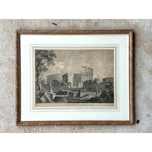 Vintage Framed Architectural Print For Sale In West Palm - Image 6 of 12
