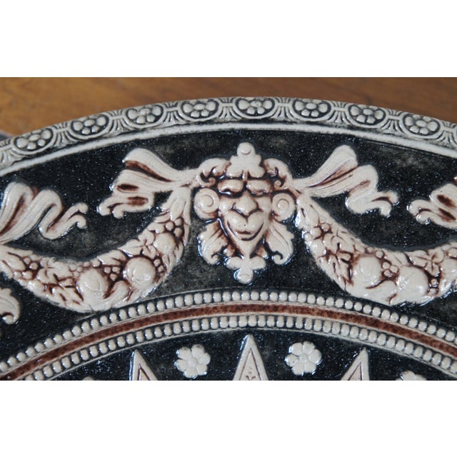 Ceramic German Westerwald Salt Glaze Stoneware Heraldic Coat of Arms Plate 1588 For Sale - Image 7 of 11