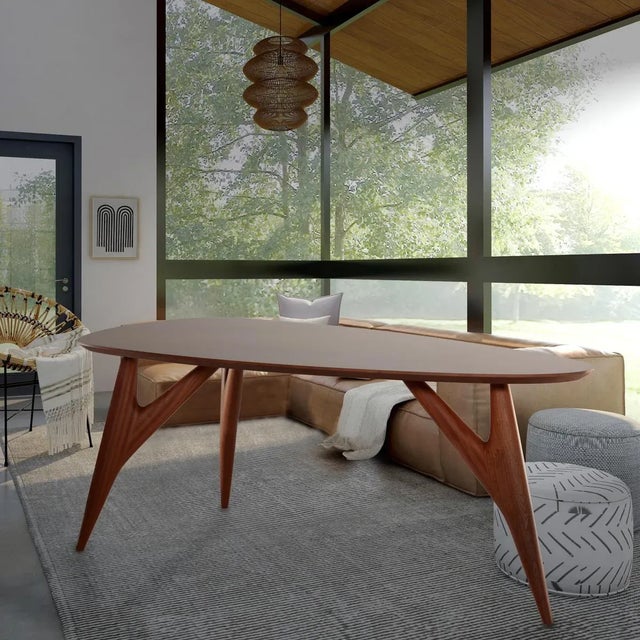 Contemporary Ted One Beige Dining Table For Sale - Image 3 of 7