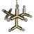 2020s NOIR Snow Flake Chandelier, Metal with Brass Finish For Sale - Image 5 of 6