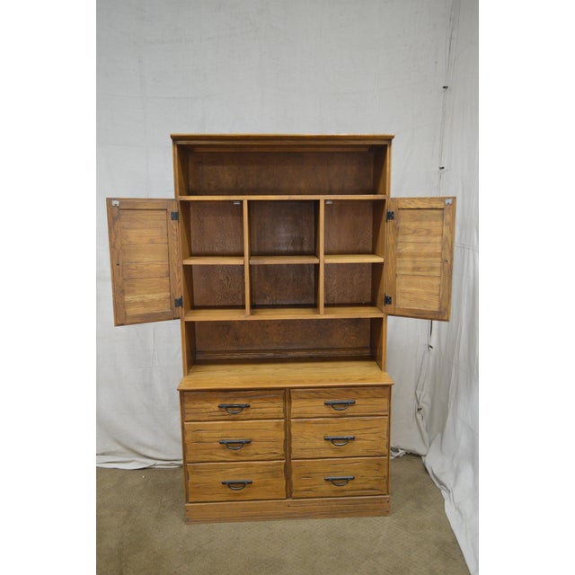 Brandt Ranch Oak Rustic Bookcase Hutch Top Chest Of Drawers Chairish