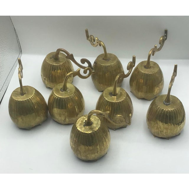 Metal Vintage MCM Brass 9 Lotus Flower Candelabra For Sale - Image 7 of 10