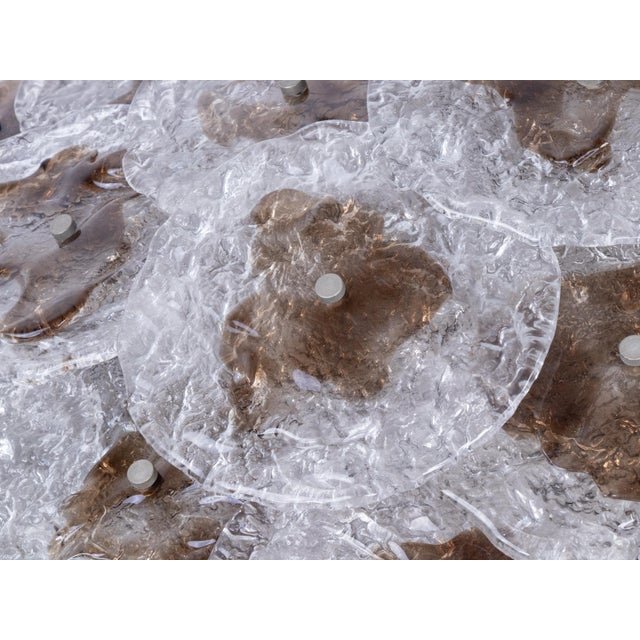 Large Amber Murano Glass Flush Mount or Wall Sconce attributed to AV Mazzega, Italy, 1960s For Sale - Image 6 of 13