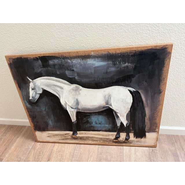 Large Canvas Textural Horse Giclee Wall Art For Sale - Image 4 of 4