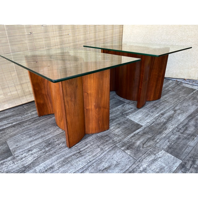 Mid-Century Modern Mid- Century Modern Scandinavian-Style Bent Wood Side Tables With Glass Tops. Circa 1960s For Sale - Image 3 of 18