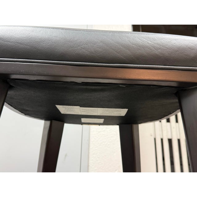 Global Views Anvil Black Leather Bar Stools, Pair For Sale - Image 12 of 12