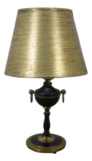 Vintage Black Brass Neoclassical Mantle Urn Boudoir Vanity Table Lamp 15"